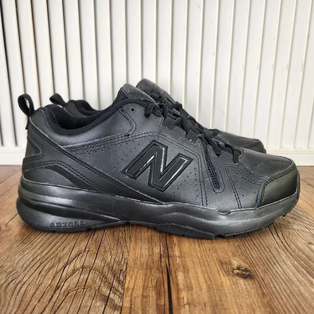New Balance 608 v5 Training Shoes Womens Size 9 D Wide Black Leather WX608AB5